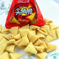 Small frying crispy corn bugles pellets fried chips snacks food machine